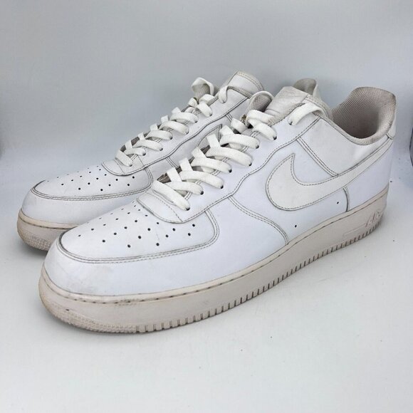 Nike Air Force 1 AF1 07 Low Men Size 18 Sneaker Shoes Triple White 315122-111 - Picture 1 of 12